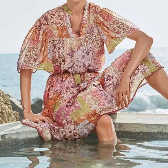 Johnny Was Bertha Top Flowy Bohemian Patchwork Shirt Size Medium - Picture 16 of 16